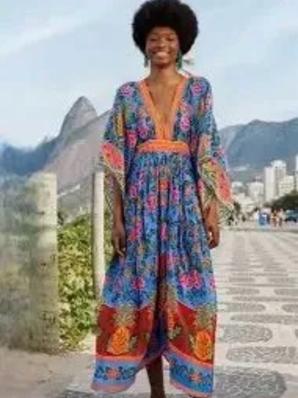 FARM RIO Pineapple Garden Kaftan dress